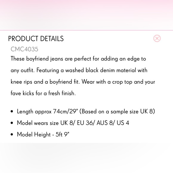 PRETTYLITTLETHING Washed Black Knee Rip Boyfriend Jeans - Picture 11 of 12